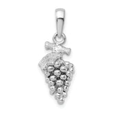 De-Ani Sterling Silver Rhodium-Plated Polished 3D Grapes Pendant