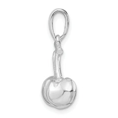 De-Ani Sterling Silver Rhodium-Plated Polished 3D Cherries Pendant
