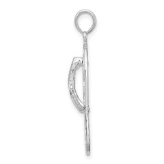 De-Ani Sterling Silver Rhodium-Plated 3D Cut-Out Turtles Flip-flop Pendant