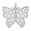 De-Ani Sterling Silver Rhodium-Plated Large Beaded Filigree Butterfly Pendant