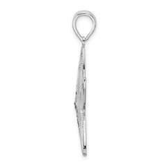 De-Ani Sterling Silver Rhodium-plated Textured Diamond-Cut Starfish Pendant