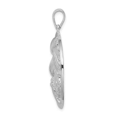 De-Ani Sterling Silver Rhodium-plated Polished Shells Large Round Pendant