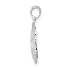 De-Ani Sterling Silver Rhodium-Plated Polished Large Sand Dollar Pendant