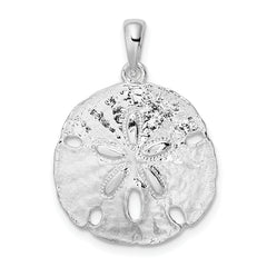 De-Ani Sterling Silver Rhodium-Plated Polished Large Sand Dollar Pendant