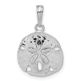 De-Ani Sterling Silver Rhodium-Plated Polished Sand Dollar Pendant