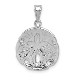De-Ani Sterling Silver Rhodium-Plated Polished Beveled Sand Dollar Pendant