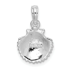 De-Ani Sterling Silver Rhodium-Plated Polished Scallop Shell Pendant