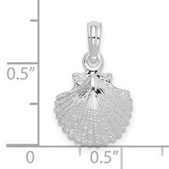 De-Ani Sterling Silver Rhodium-Plated Polished Scallop Shell Pendant