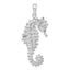 Seahorse Pendant in Sterling Silver, 42mm Textured - Sophia Jewelers