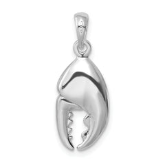 De-Ani Sterling Silver Rhodium-Plated 3D Moveable Lobster Claw Pendant