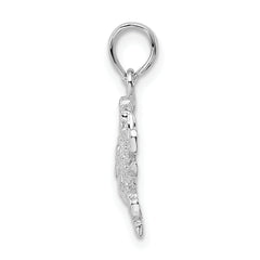 De-Ani Sterling Silver Rhodium-Plated Polished Blue Crab Pendant