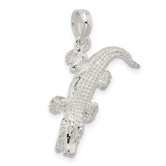 De-Ani Sterling Silver Rhodium-Plated Polished 3D Alligator Pendant