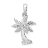 De-Ani Sterling Silver Rhodium-Plated Polished Palm Tree Pendant