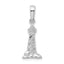 De-Ani Sterling Silver Rhodium-plated Polished 3D Cape Hatteras Lighthouse Pendant