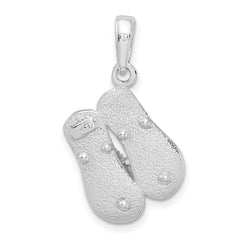 De-Ani Sterling Silver Rhodium-Plated Polished 3D Flip-flops Pendant