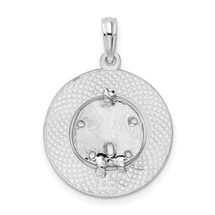 De-Ani Sterling Silver Rhodium-Plated Textured Turks and Caicos Sand Dollar Pendant