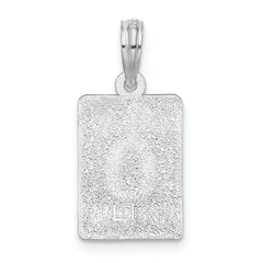 De-Ani Sterling Silver Rhodium-Plated Polished 0 Mile Marker Key West Pendant