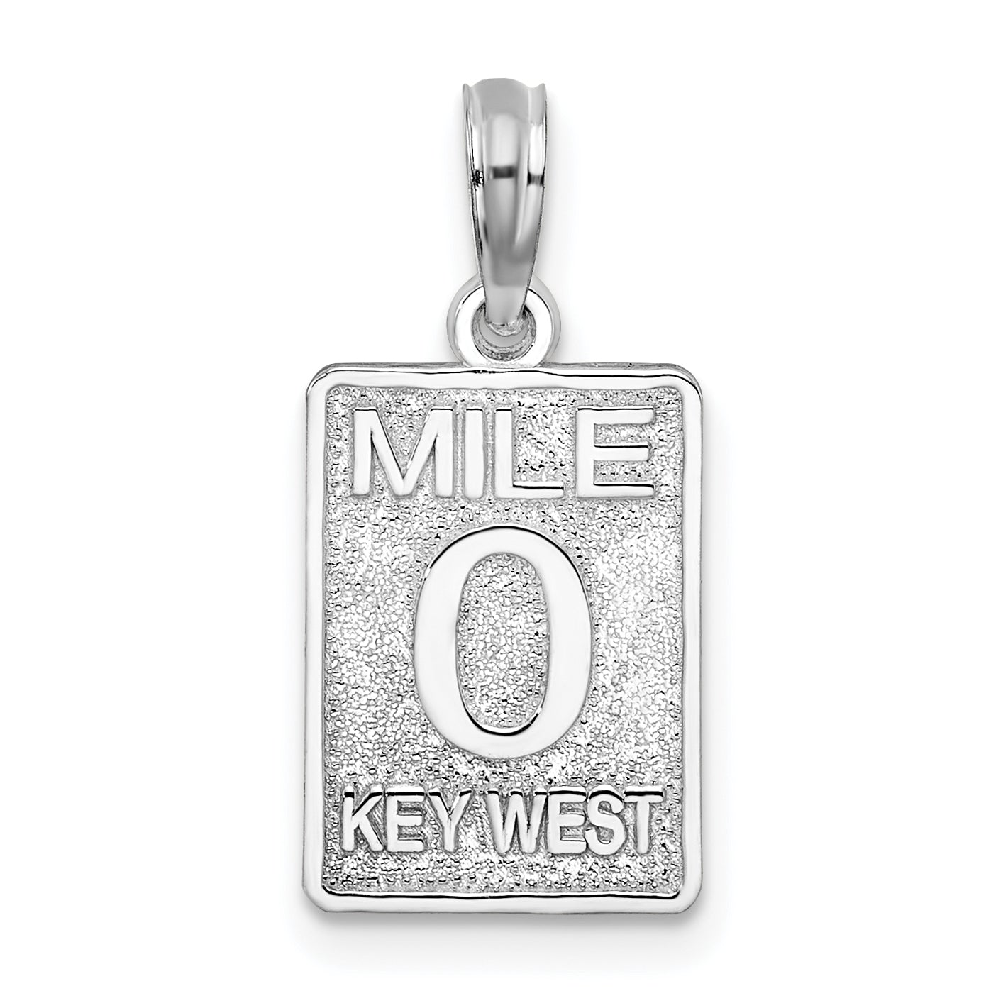 De-Ani Sterling Silver Rhodium-Plated Polished 0 Mile Marker Key West Pendant