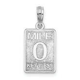 De-Ani Sterling Silver Rhodium-Plated Polished 0 Mile Marker Key West Pendant