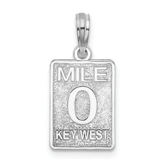 De-Ani Sterling Silver Rhodium-Plated Polished 0 Mile Marker Key West Pendant