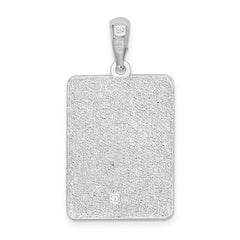 De-Ani Sterling Silver Rhodium-Plated Polished 0 Mile Marker Key West Pendant