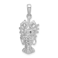 De-Ani Sterling Silver Rhodium-Plated Polished Medium Florida Lobster Pendant