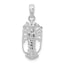 De-Ani Sterling Silver Rhodium-Plated Polished Small Florida Lobster Pendant