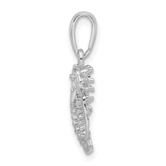 De-Ani Sterling Silver Rhodium-Plated Polished Small Florida Lobster Pendant