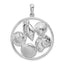 Shell Circle Pendant in Sterling Silver, 38mm Textured - Sophia Jewelers