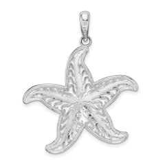 De-Ani Sterling Silver Rhodium-plated Polished Filigree Starfish Pendant