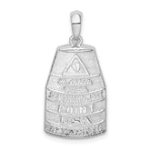 De-Ani Sterling Silver Rhodium-Plated Polished Large Key West USA Pendant