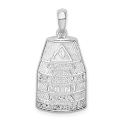 De-Ani Sterling Silver Rhodium-Plated Polished Large Key West USA Pendant