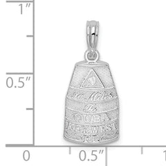 De-Ani Sterling Silver Rhodium-Plated Polished Small Key West USA Pendant