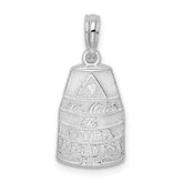 De-Ani Sterling Silver Rhodium-Plated Polished Small Key West USA Pendant