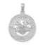 Puerto Rico Circle Frog Pendant in Sterling Silver, 25mm - Sophia Jewelers