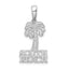 De-Ani Sterling Silver Rhodium-Plated Polished South Beach Palm Tree Pendant