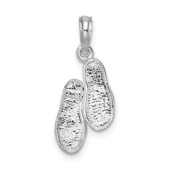 De-Ani Sterling Silver Rhodium-Plated Polished 3D Flip-flops Pendant