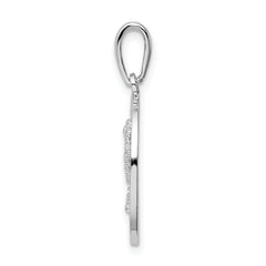 De-Ani Sterling Silver Rhodium-Plated Polished Bonaire Circle Seahorse Pendant