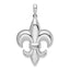 De-Ani Sterling Silver Rhodium-Plated Polished Large Fleur de Lis Pendant