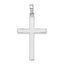 De-Ani Sterling Silver Rhodium-plated Polished Front Textured Back Latin Cross Pendant