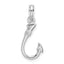 De-Ani Sterling Silver Rhodium-Plated Polished 3D Fish Hook Pendant