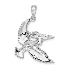 De-Ani Sterling Silver Rhodium-plated Polished Flying Pelican Pendant