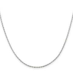 Sterling Silver 1.5mm Beveled Oval Cable Chain With 4in ext.