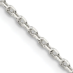 Sterling Silver 1.5mm Beveled Oval Cable Chain With 4in ext.