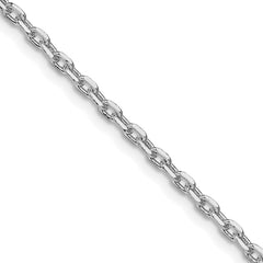 Sterling Silver Rhodium-plated 2.75mm Beveled Oval Cable Chain