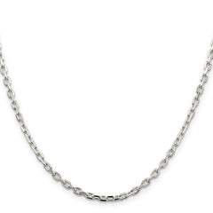 Sterling Silver 3.25mm Beveled Oval Cable Chain