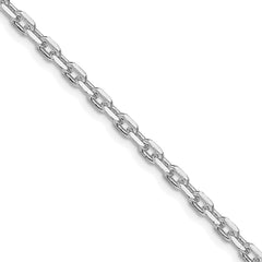 Sterling Silver Rhodium-plated 3.25mm Beveled Oval Cable Chain