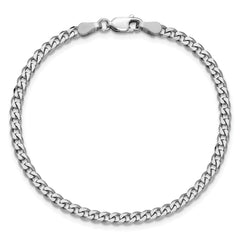 Sterling Silver Rhodium-plated 3.5mm Curb Chain