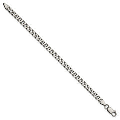 Sterling Silver Antiqued 6.0mm Curb Chain
