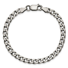 Sterling Silver Antiqued 6.0mm Curb Chain